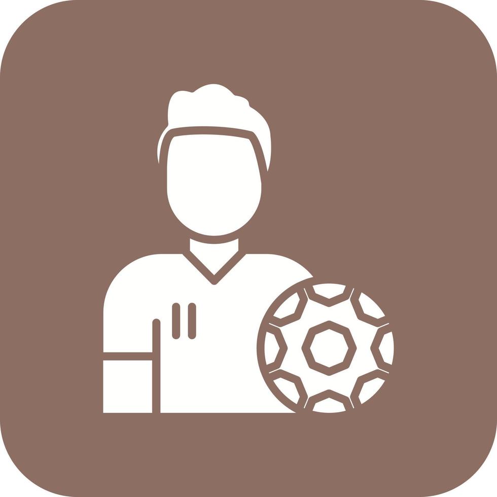 Football Player Glyph Round Corner Background Icon vector