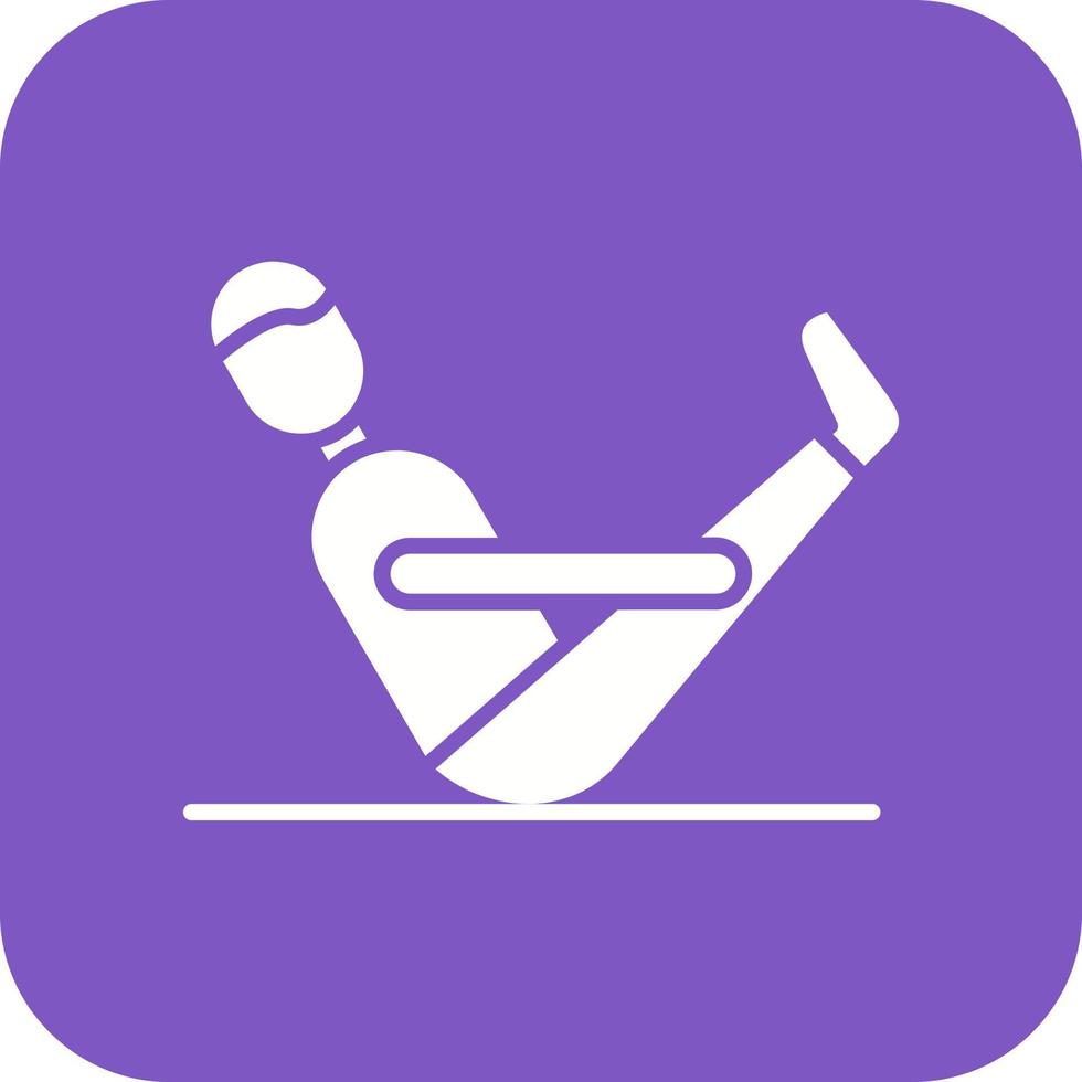 Boat Pose Glyph Round Corner Background Icon vector