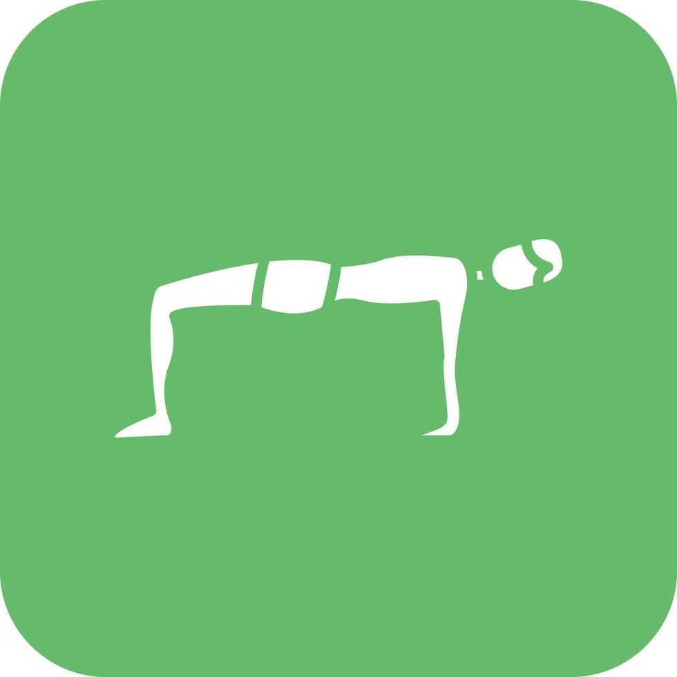 Upward Table Pose Glyph Round Corner Background Icon vector