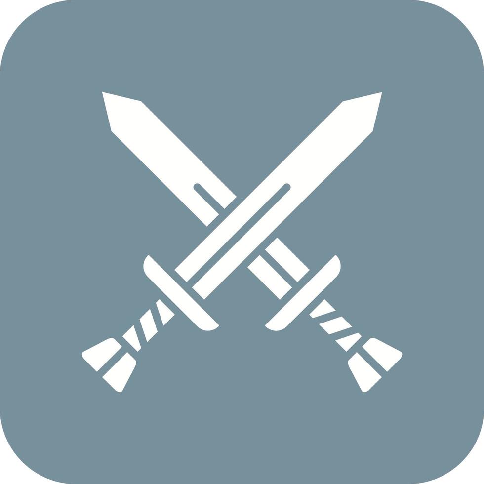 Swords Glyph Round Corner Background Icon vector