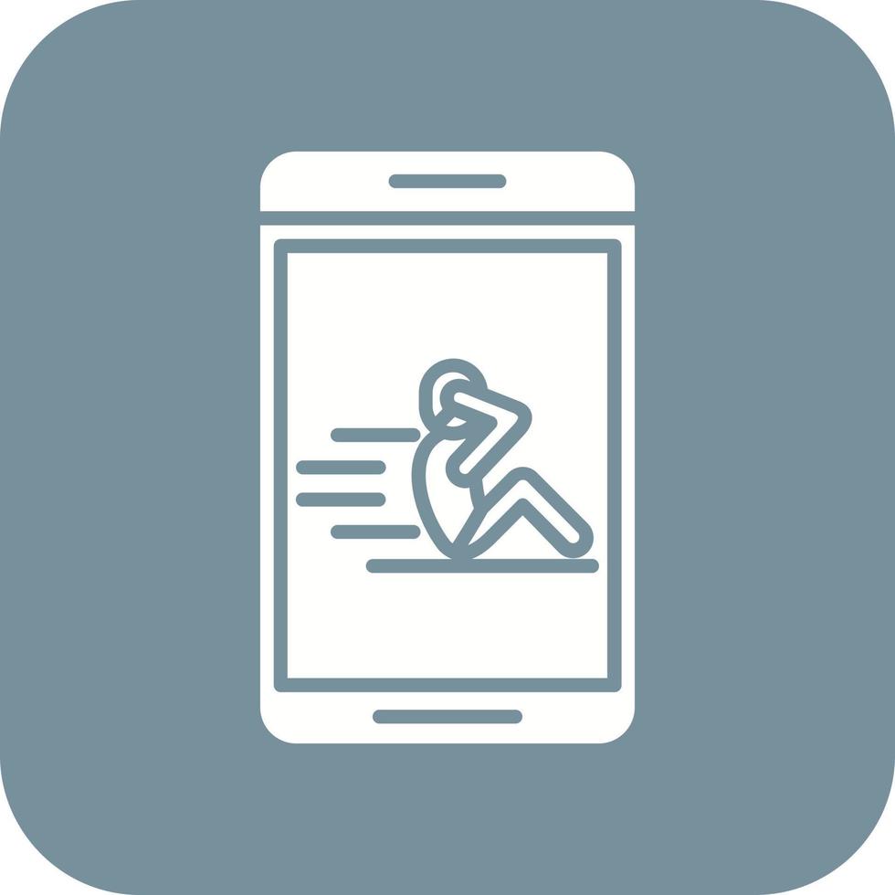 Sit Up Glyph Round Corner Background Icon vector