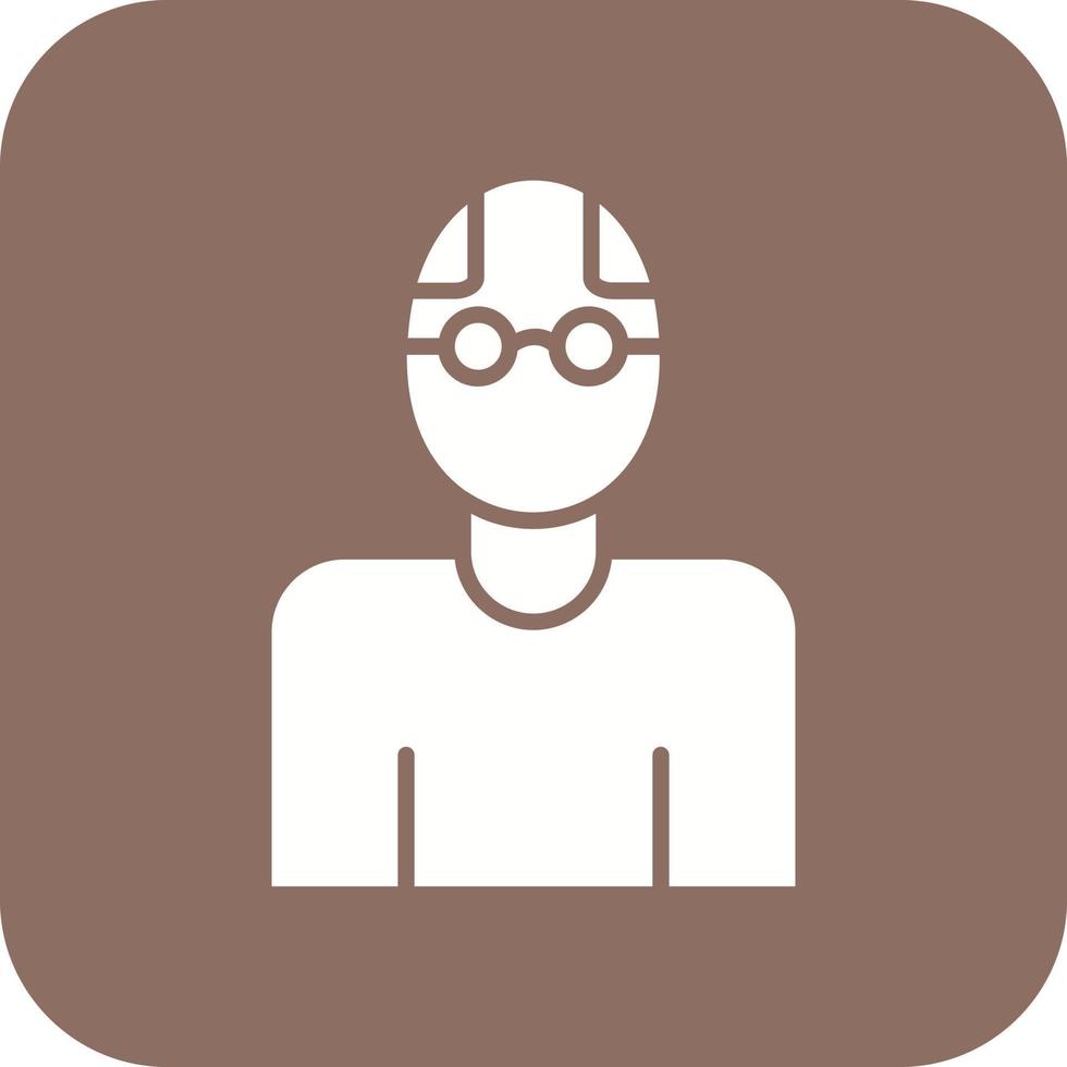 Old Man Glyph Round Corner Background Icon vector