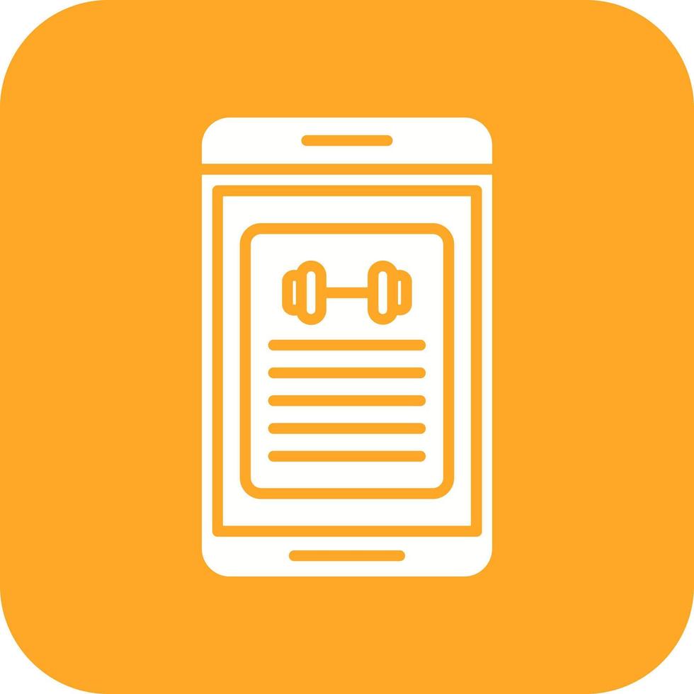 Workout Progress Glyph Round Corner Background Icon vector