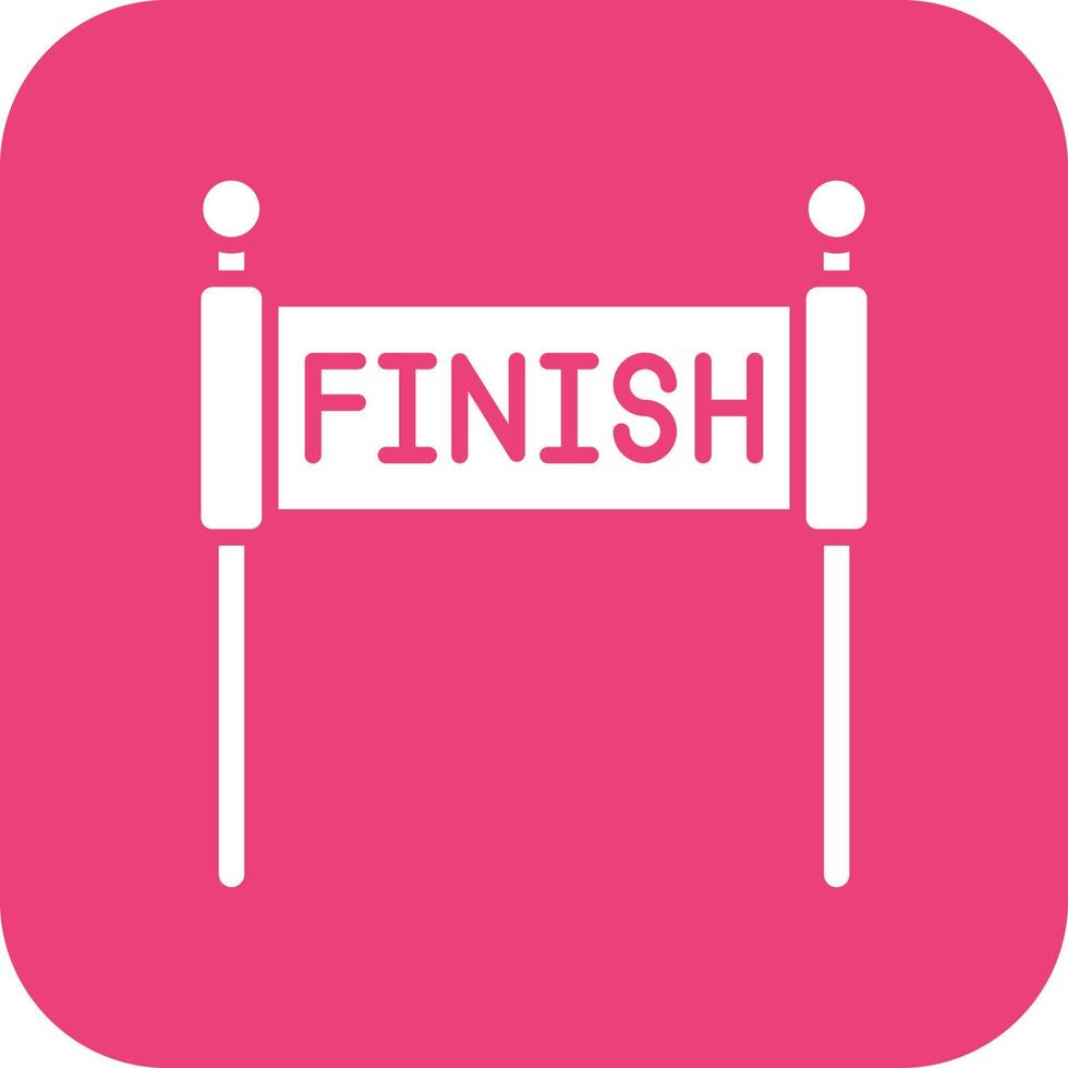 Finish Line Glyph Round Corner Background Icon vector
