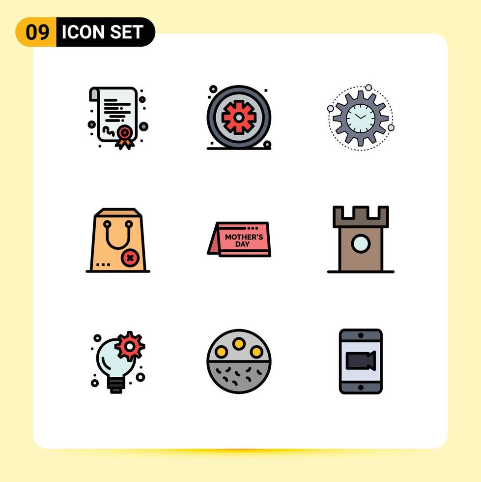 paquete de iconos de vector de stock de 9 signos y símbolos de línea para elementos de diseño de vector editables de proyecto de cierre de eficiencia comercial de paquete