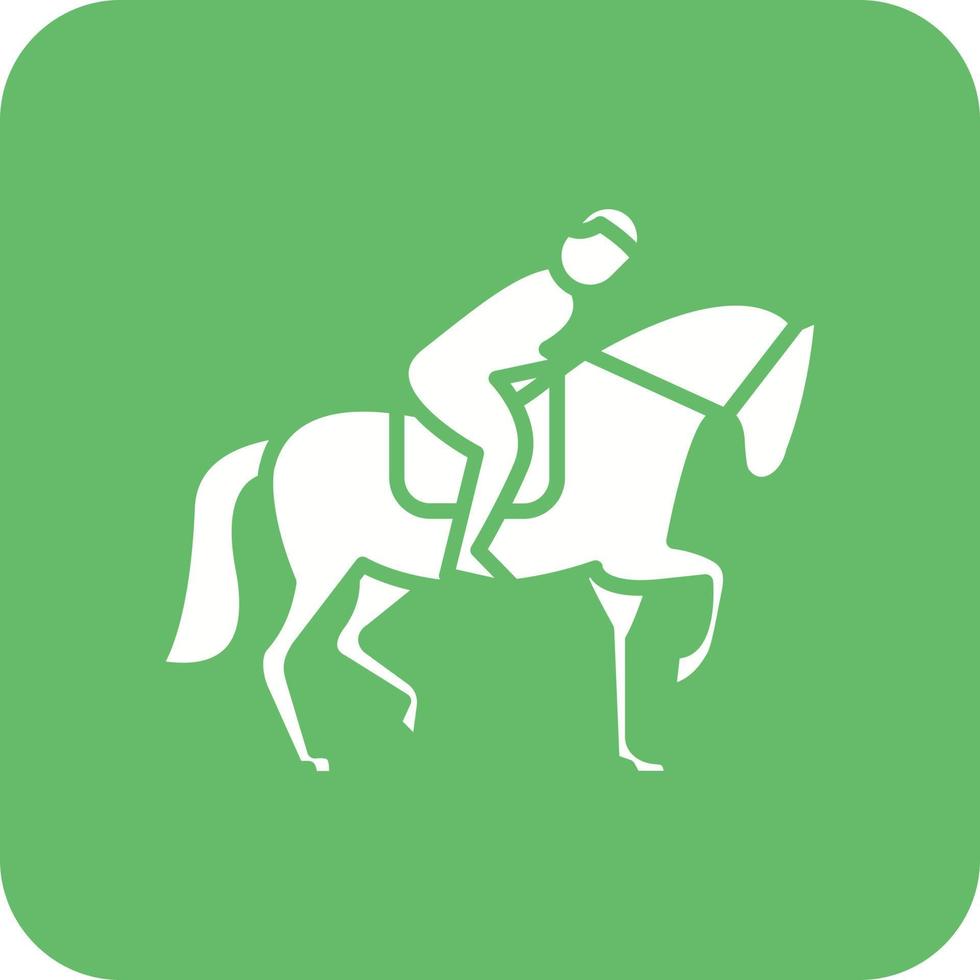 Equestrian Glyph Round Corner Background Icon vector