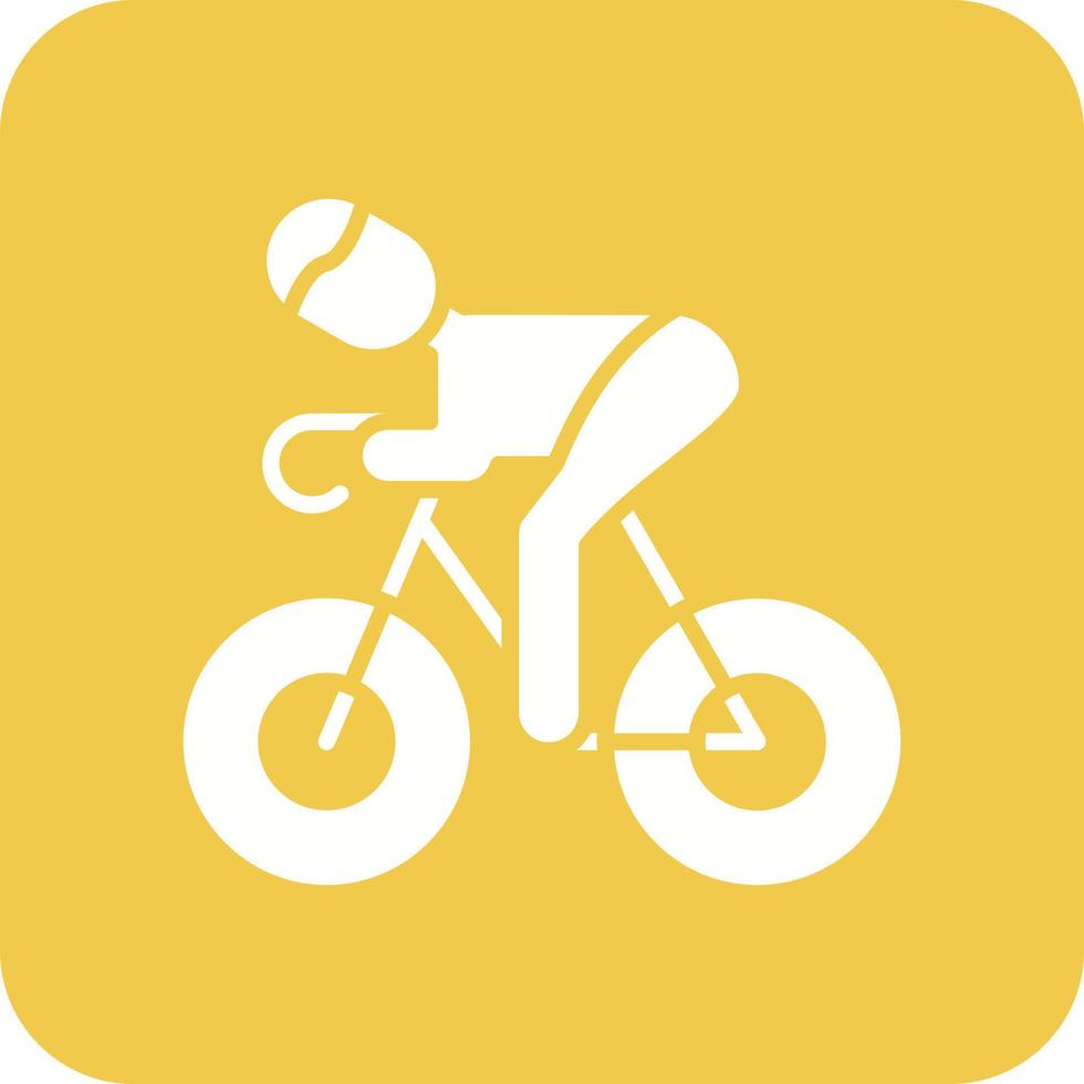 Cycling Glyph Round Corner Background Icon vector