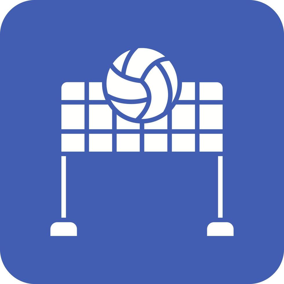 icono de fondo de esquina redonda de glifo de voleibol vector