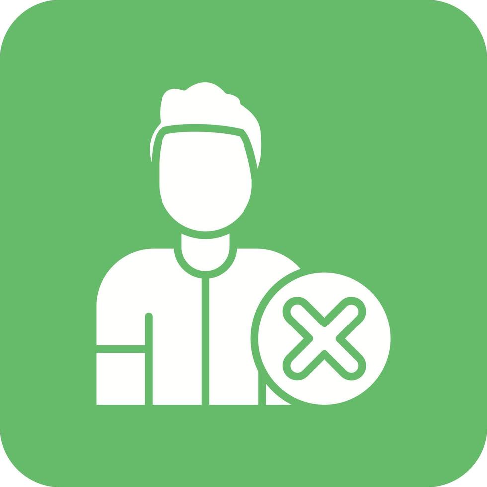 Disqualified Glyph Round Corner Background Icon vector