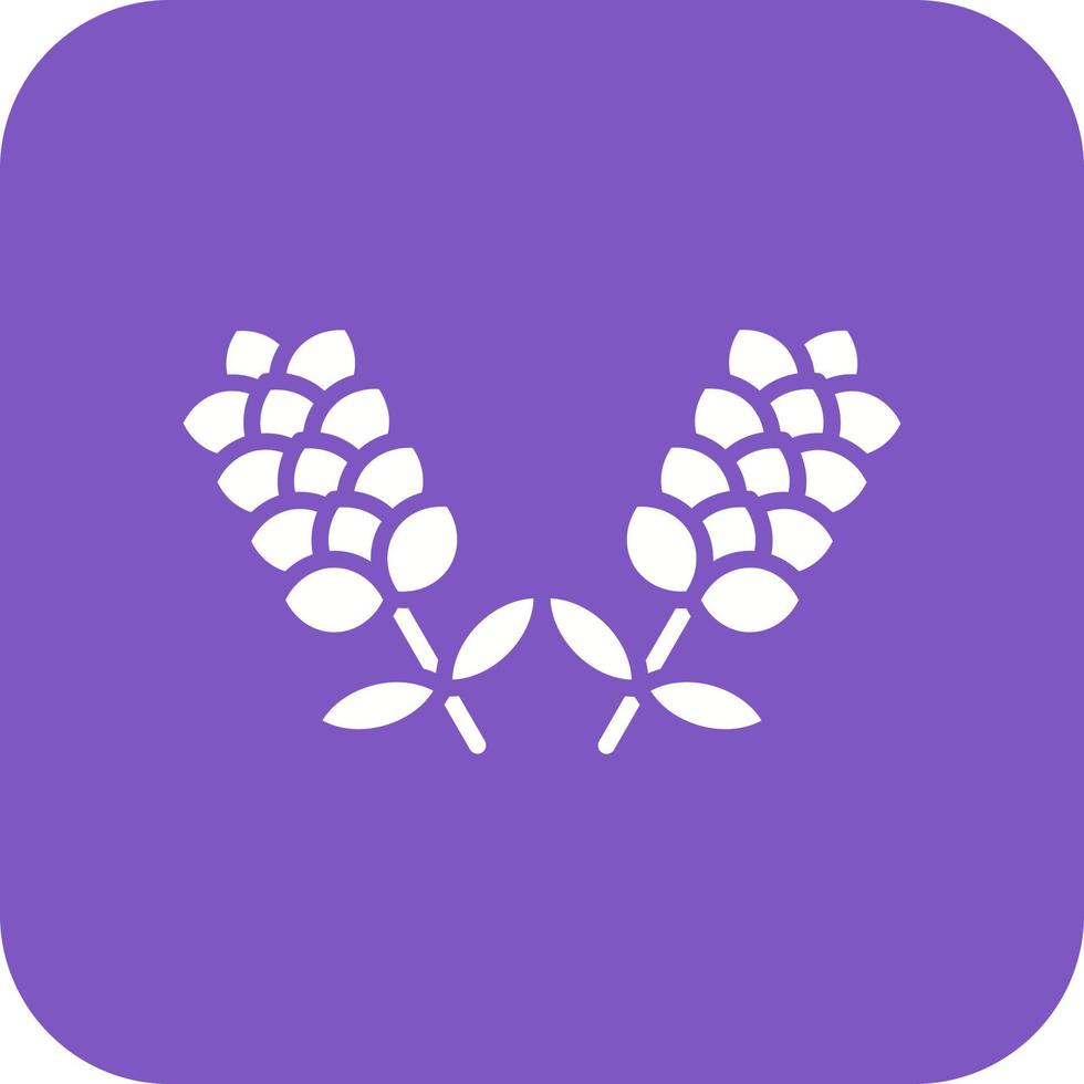 icono de fondo de esquina redonda de glifo de lavanda vector