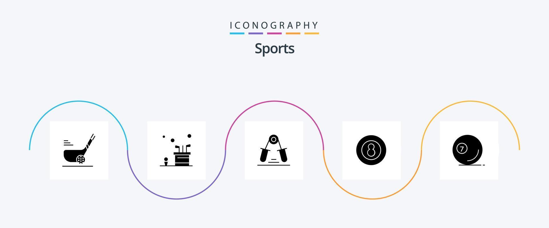 paquete de iconos de glifo deportivo 5 que incluye pelota. dedo. juego. ejercicio. mano vector