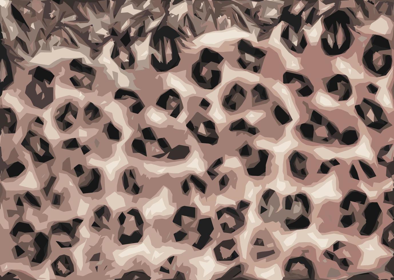 Realistic closeup vector illustration of fleece fabric with leopard pattern. Brown-beige and black striped repeating on the surface of fur clothes, abstract texture background.
