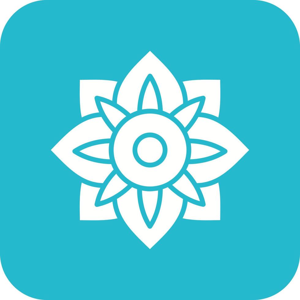 Amaryllis Glyph Round Corner Background Icon vector