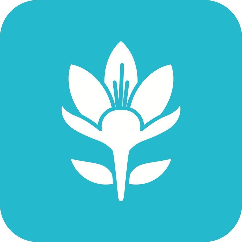 Crocus Glyph Round Corner Background Icon vector