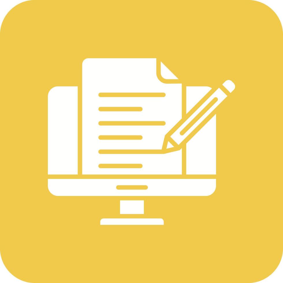 Copywriting Glyph Round Corner Background Icon vector