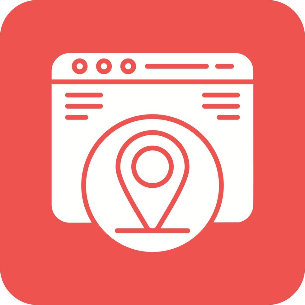 Location Glyph Round Corner Background Icon vector