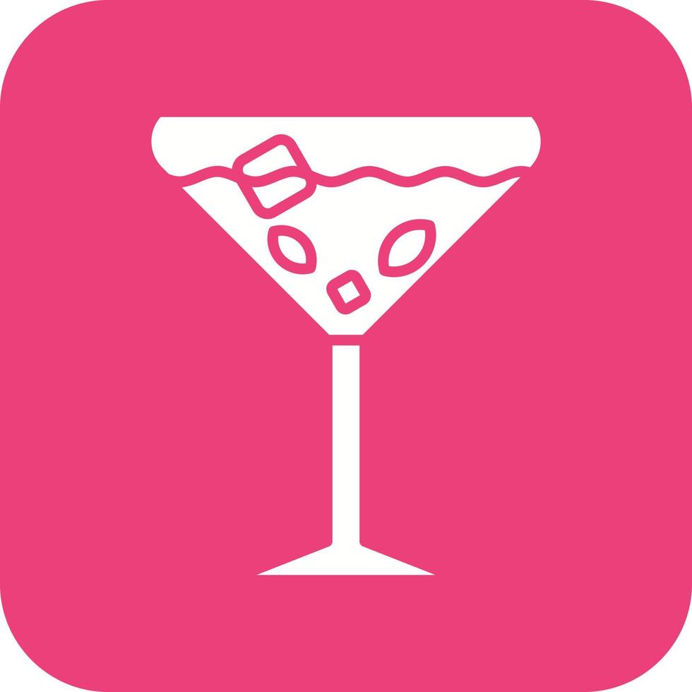 Gin Tonic Glyph Round Corner Background Icon vector