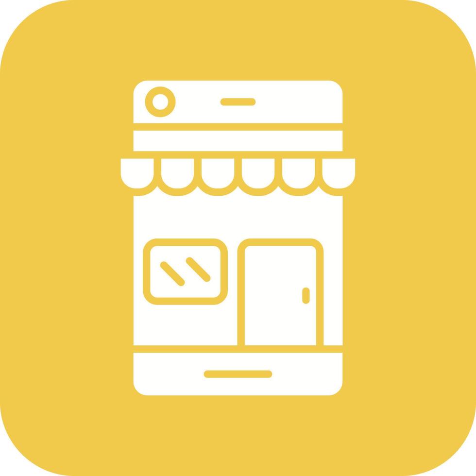 Online Store Glyph Round Corner Background Icon vector