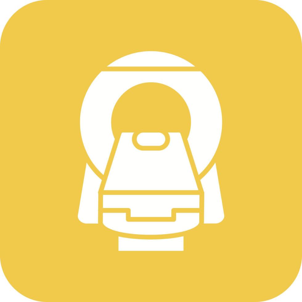 CT Scan Glyph Round Corner Background Icon vector