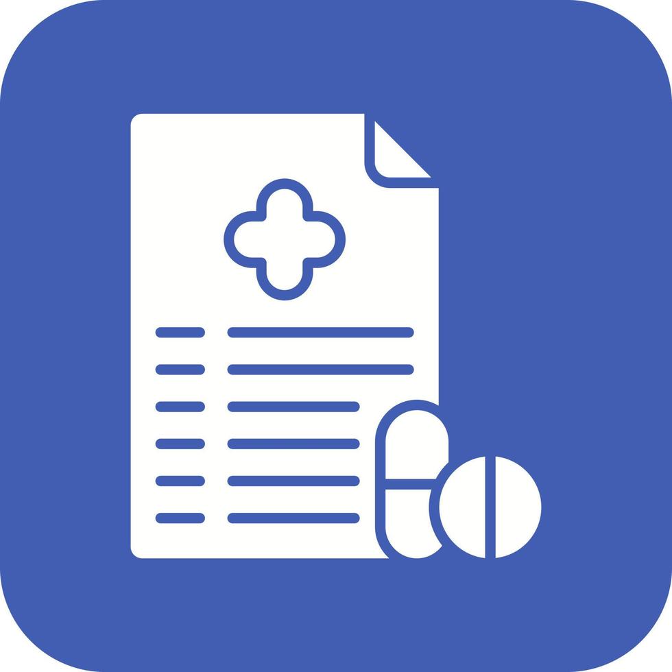 Prescription Glyph Round Corner Background Icon vector