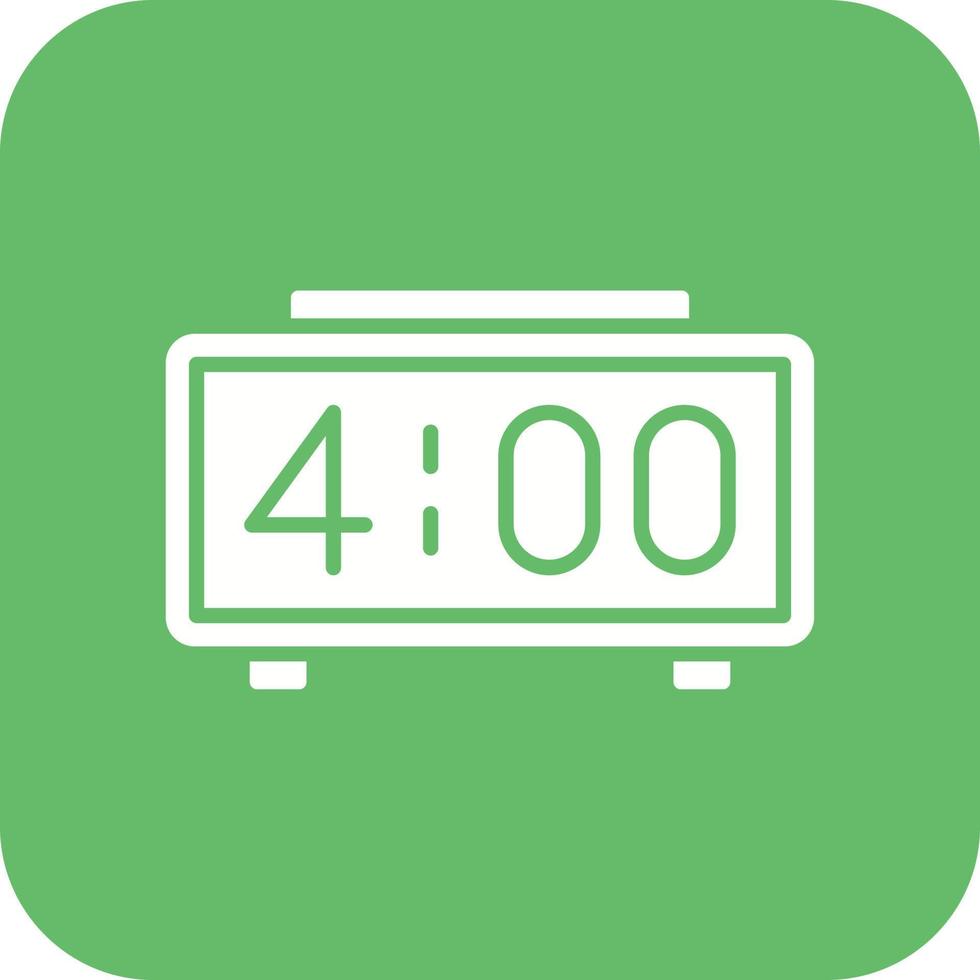 Digital Clock Glyph Round Corner Background Icon vector