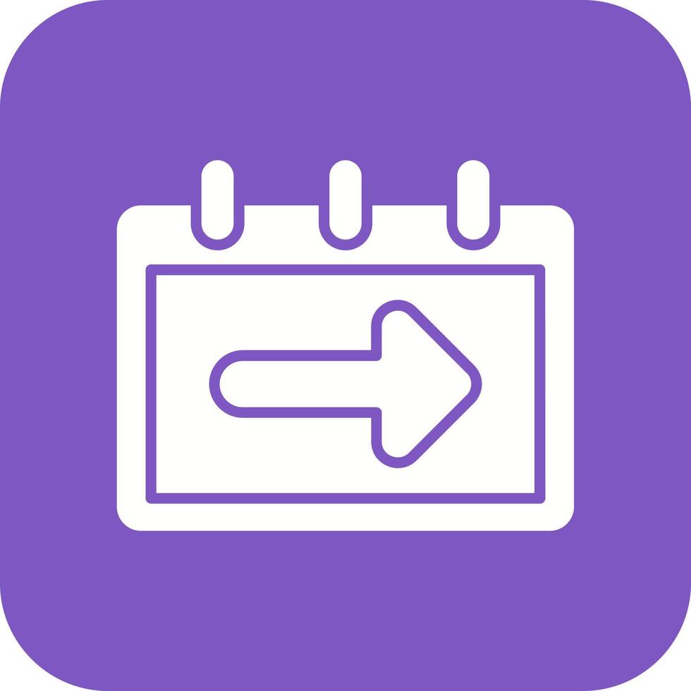 Next Week Glyph Round Corner Background Icon vector