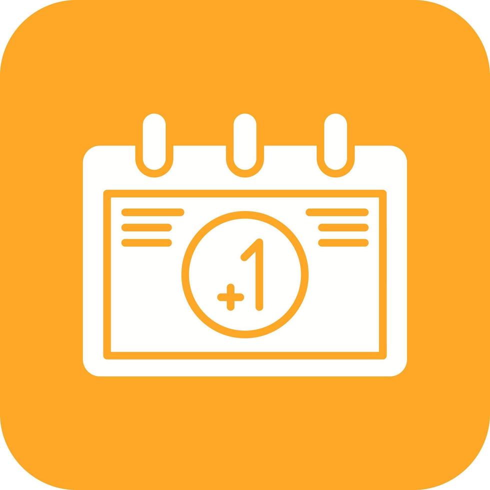 Tomorrow Glyph Round Corner Background Icon vector