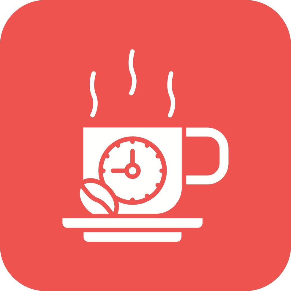 Coffee Time Glyph Round Corner Background Icon vector