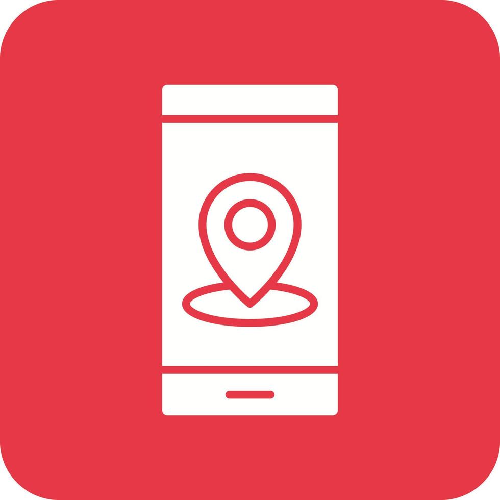 GPS Glyph Round Corner Background Icon vector