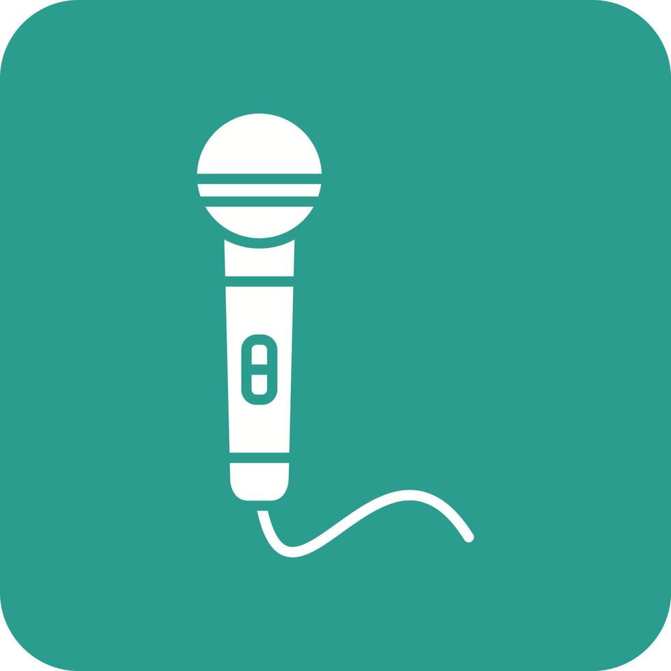 Microphone Glyph Round Corner Background Icon vector