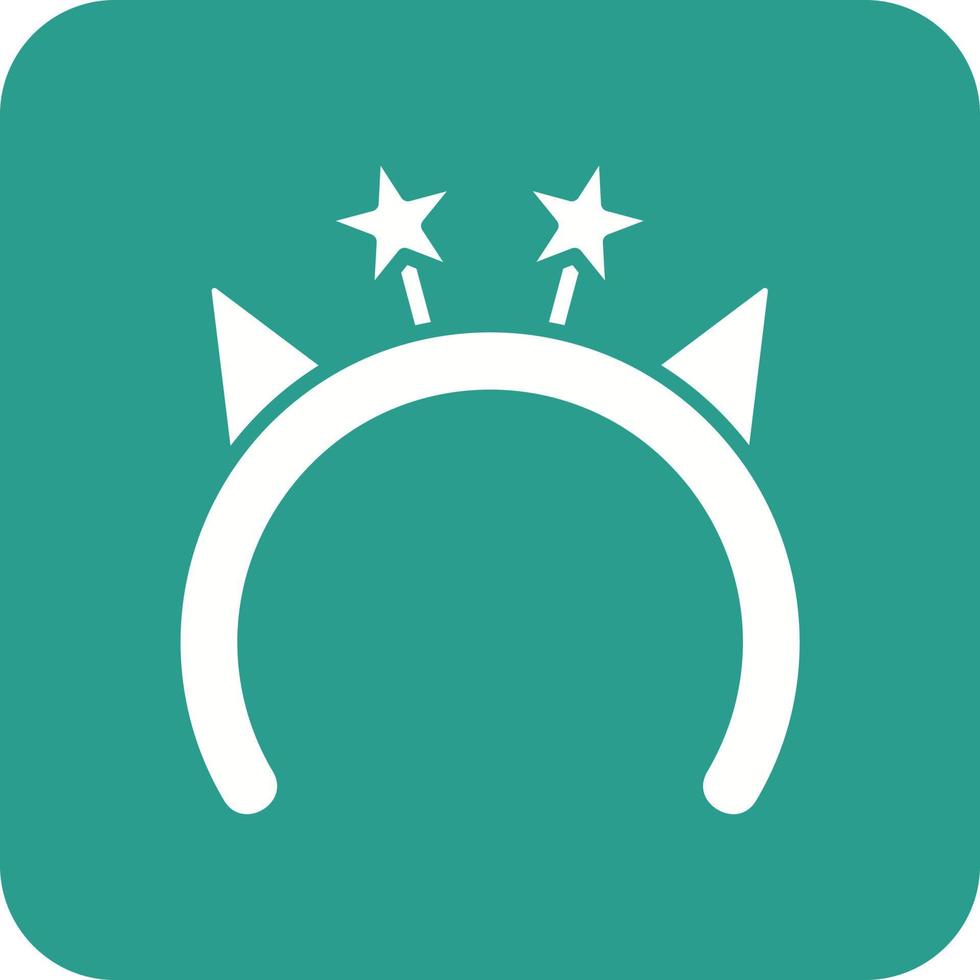 Birthday Headband Glyph Round Corner Background Icon vector
