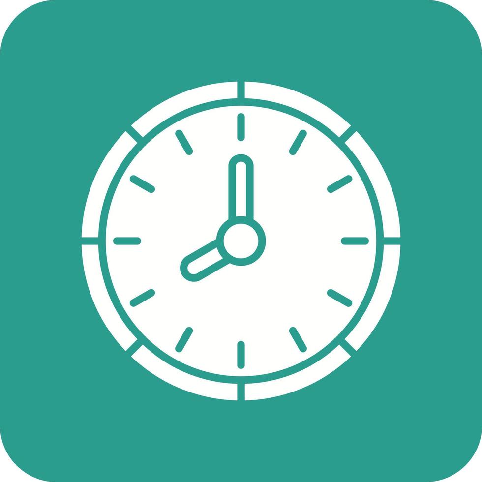 Clock Glyph Round Corner Background Icon vector