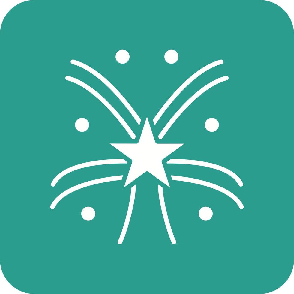 Firework Glyph Round Corner Background Icon vector