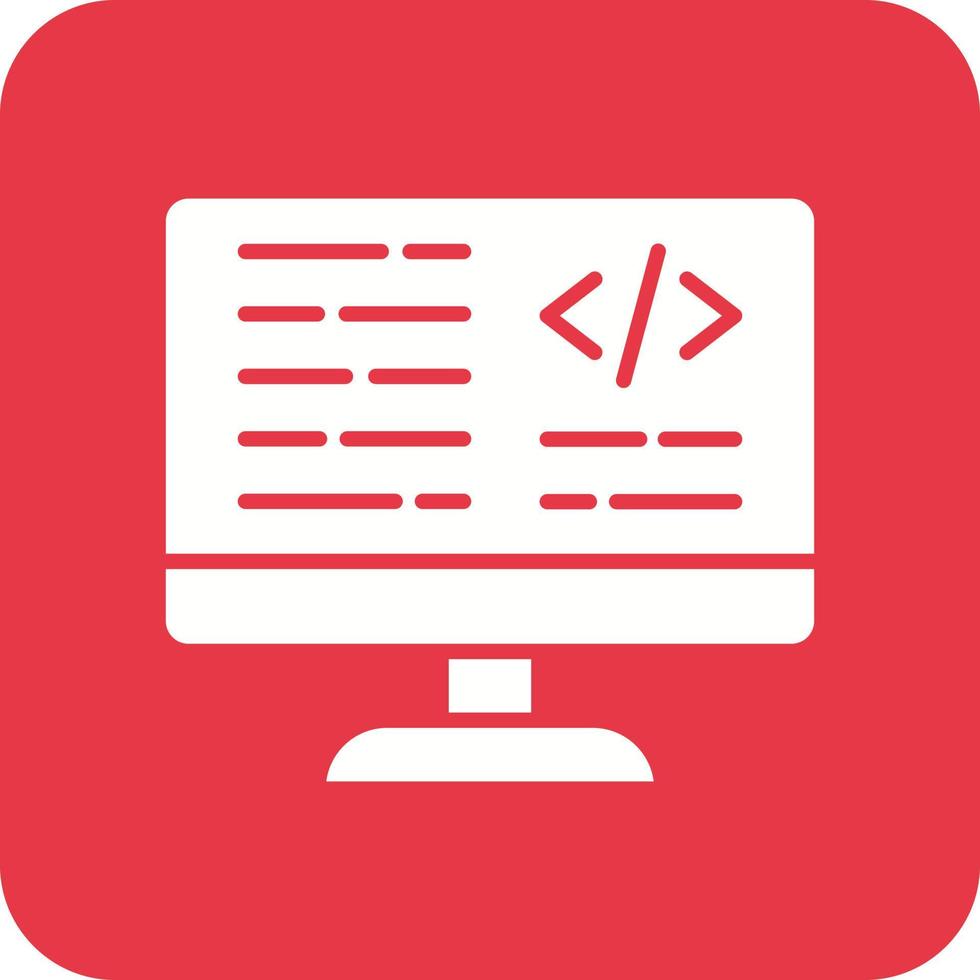 CSS Code Glyph Round Corner Background Icon vector
