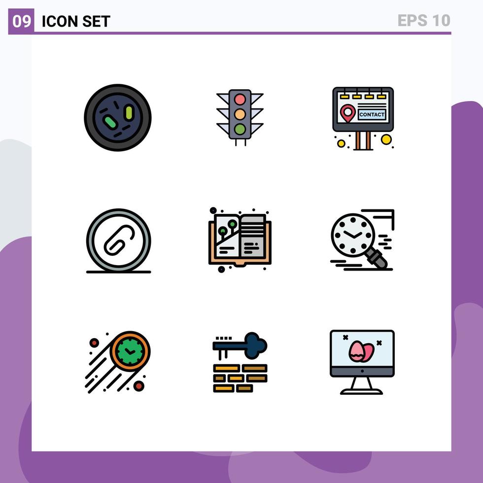 9 Creative Icons Modern Signs and Symbols of art file road extension attach Editable Vector Design Elements