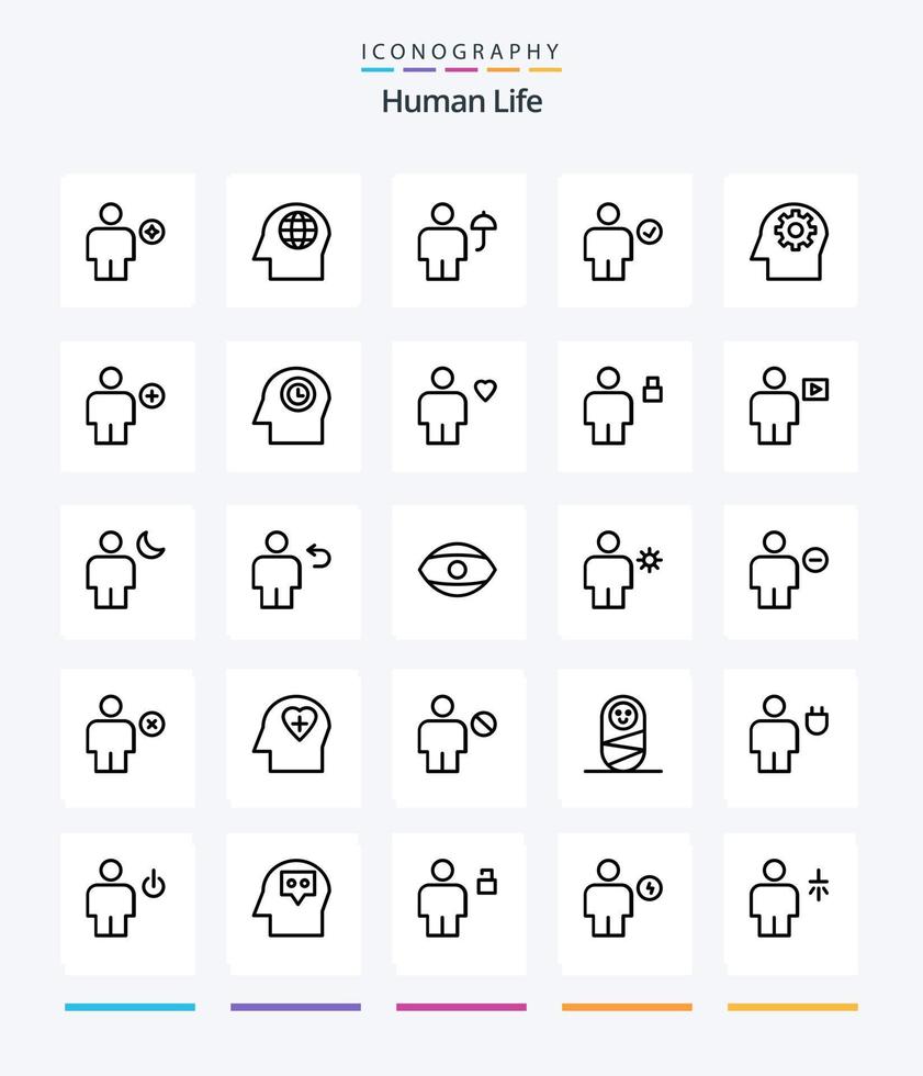 Creative Human 25 OutLine icon pack  Such As done. check. avatar. body. umbrella vector