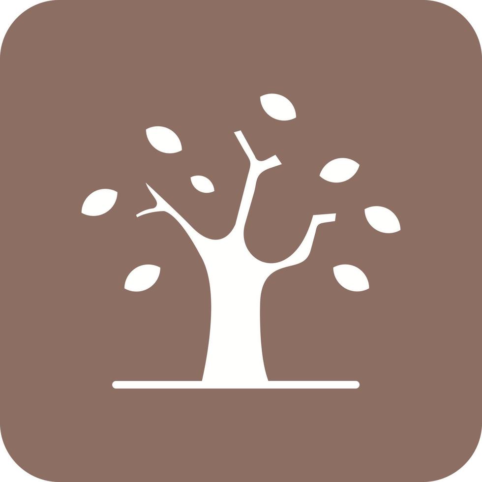 Dry Tree Glyph Round Corner Background Icon vector