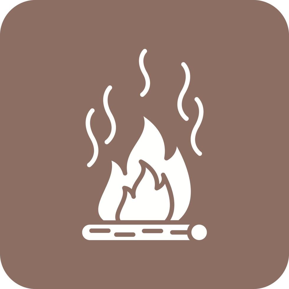 Fire Pollution Glyph Round Corner Background Icon vector
