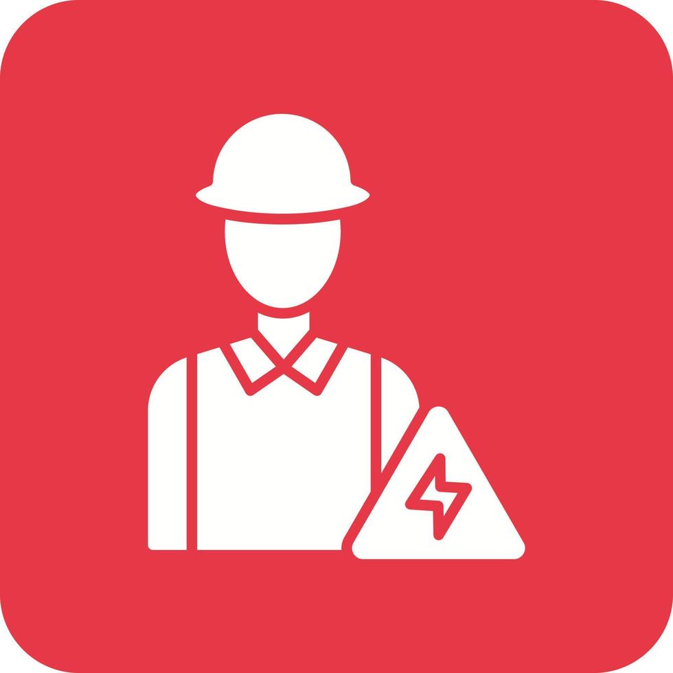 Electrician Service Glyph Round Corner Background Icon vector