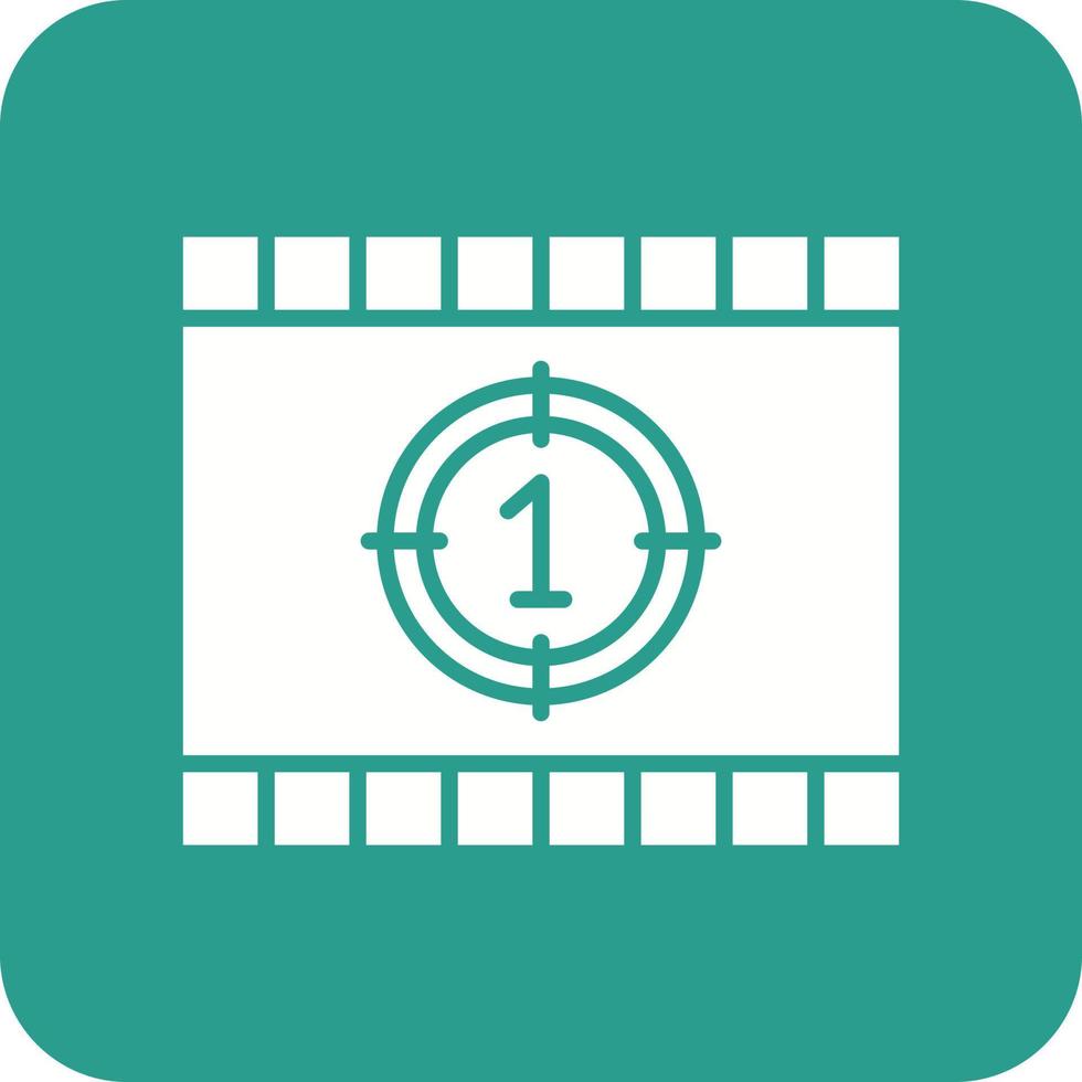 Cinema Countdown Glyph Round Corner Background Icon vector