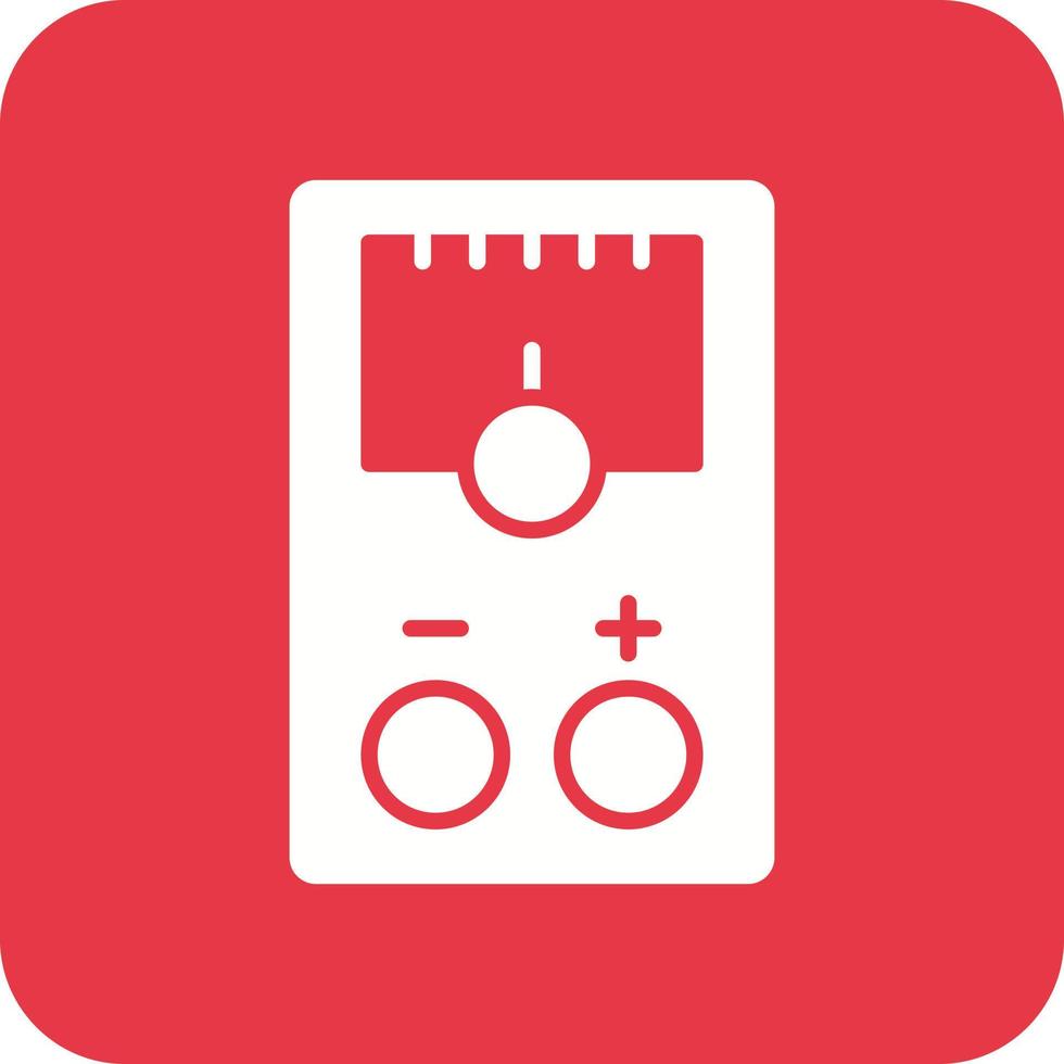 Voltmeter Glyph Round Corner Background Icon vector