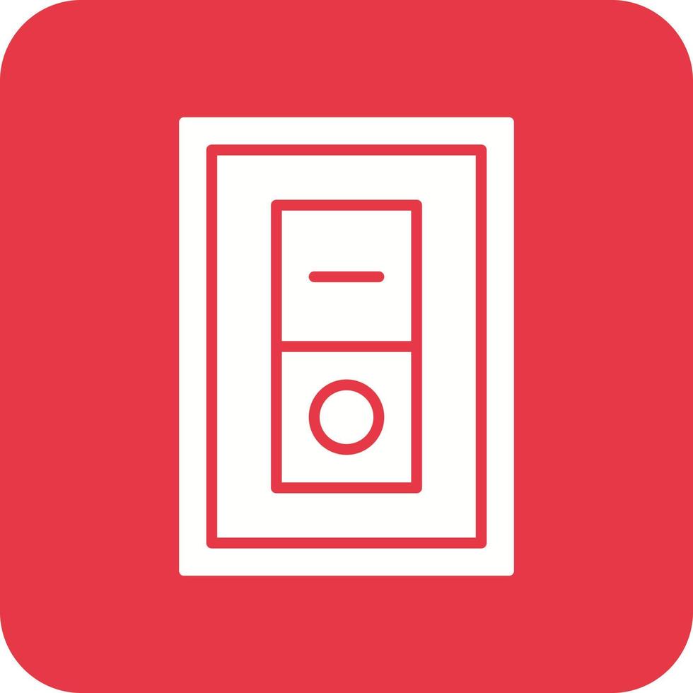 On Off Switch Glyph Round Corner Background Icon vector