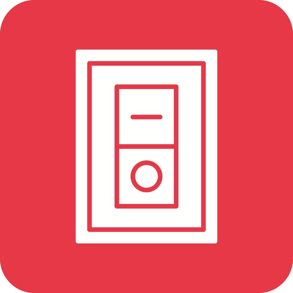 On Off Switch Glyph Round Corner Background Icon vector