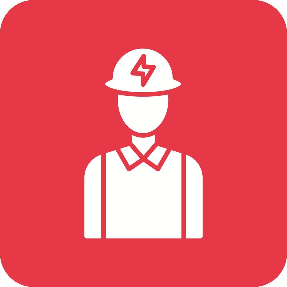 Electrician Glyph Round Corner Background Icon vector