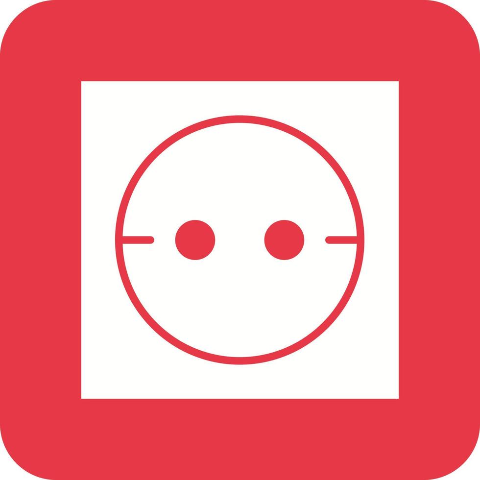 Socket Glyph Round Corner Background Icon vector