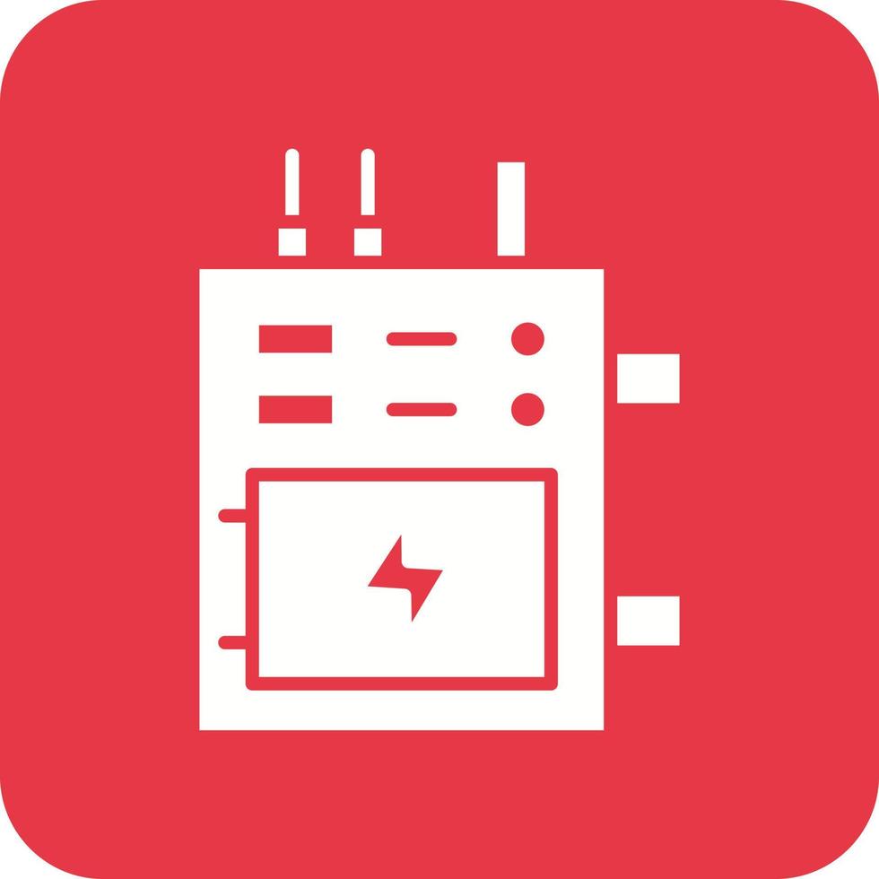 Fuse Box Glyph Round Corner Background Icon vector