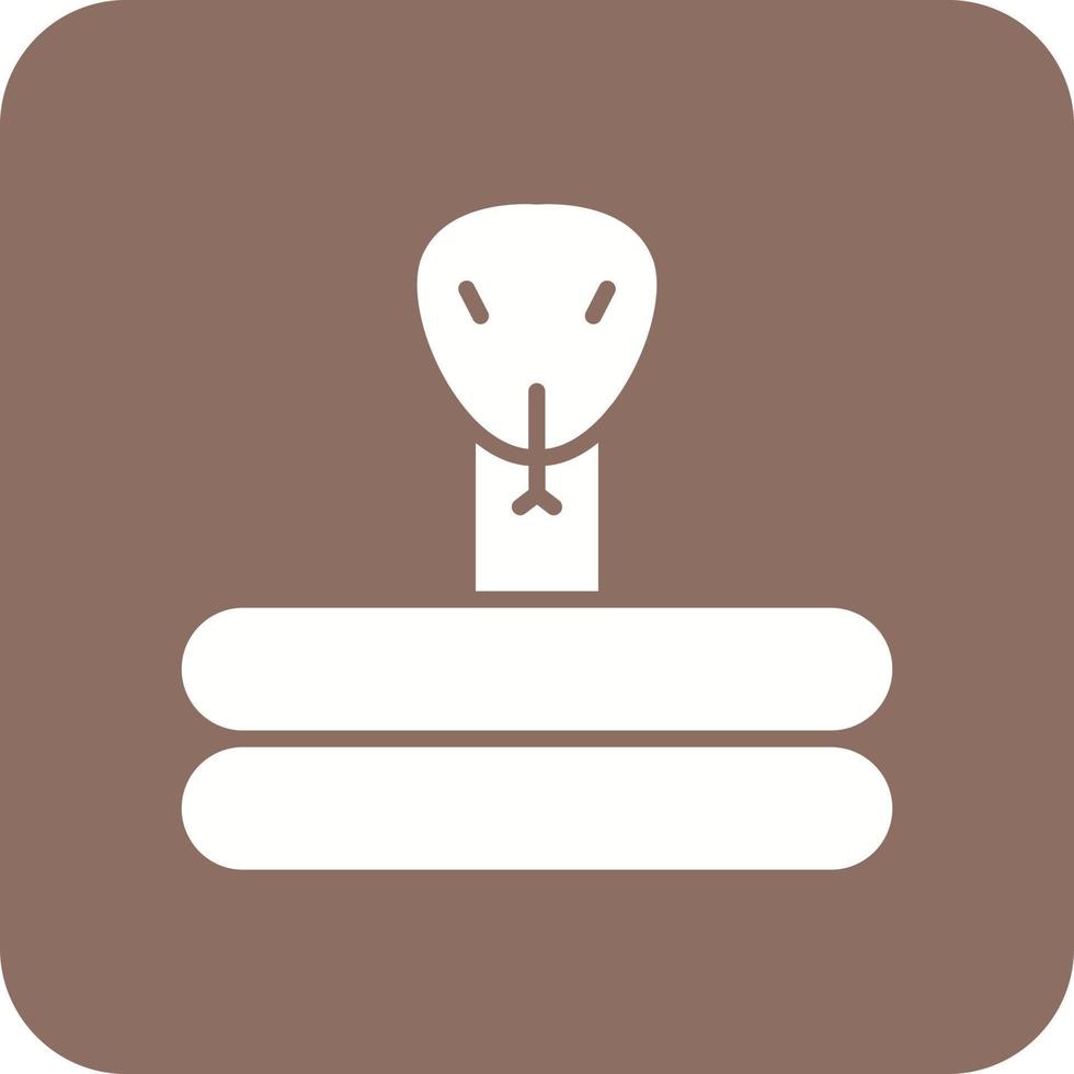 Snake Glyph Round Corner Background Icon vector