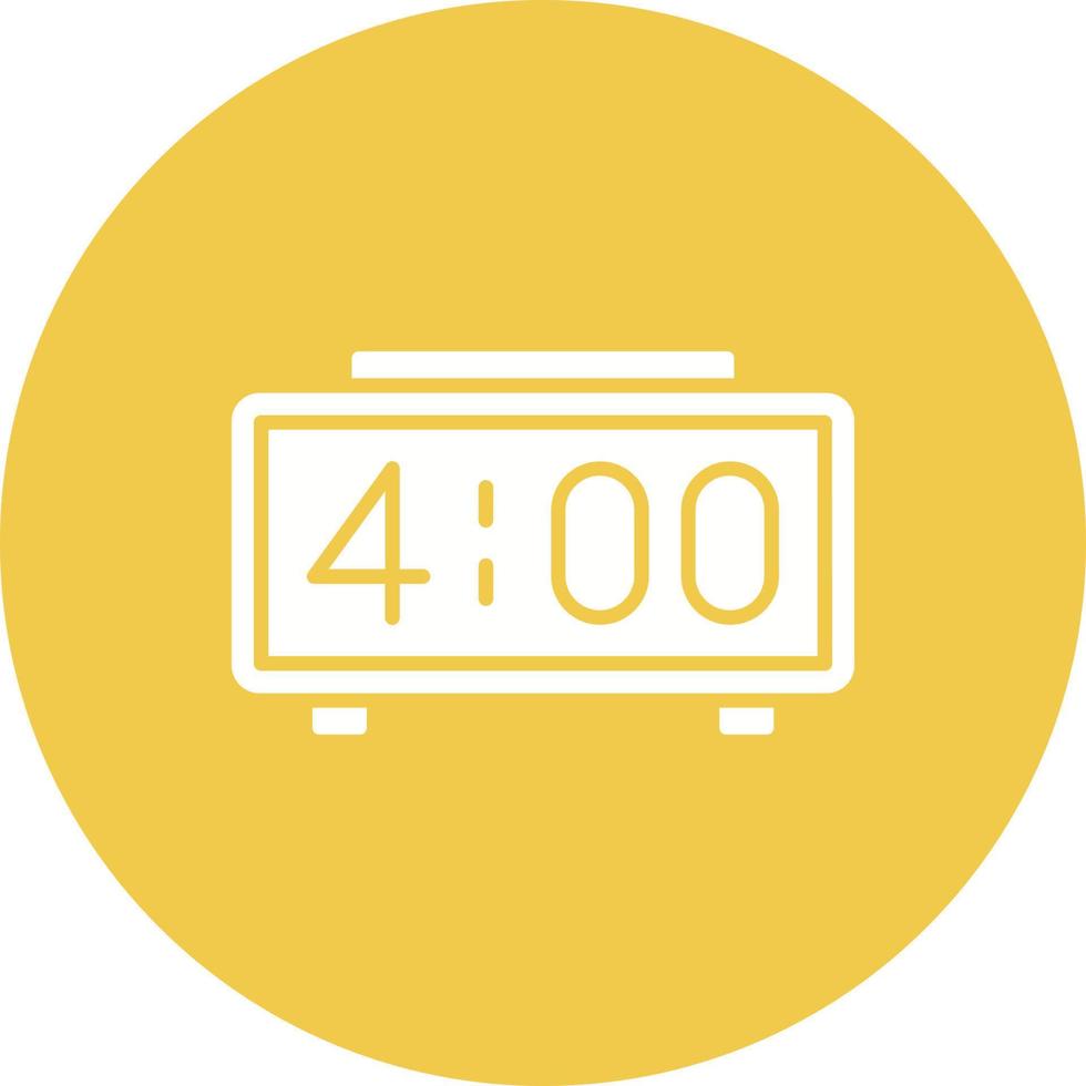 Digital Clock Glyph Circle Icon vector