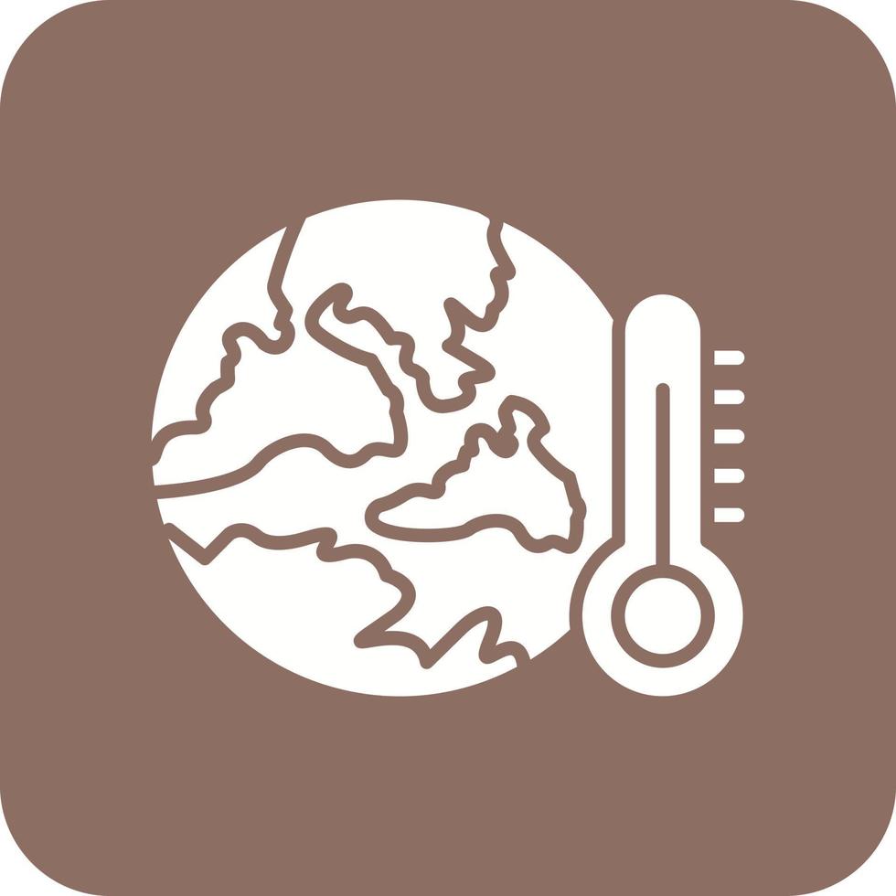 Climate Change Glyph Round Corner Background Icon vector
