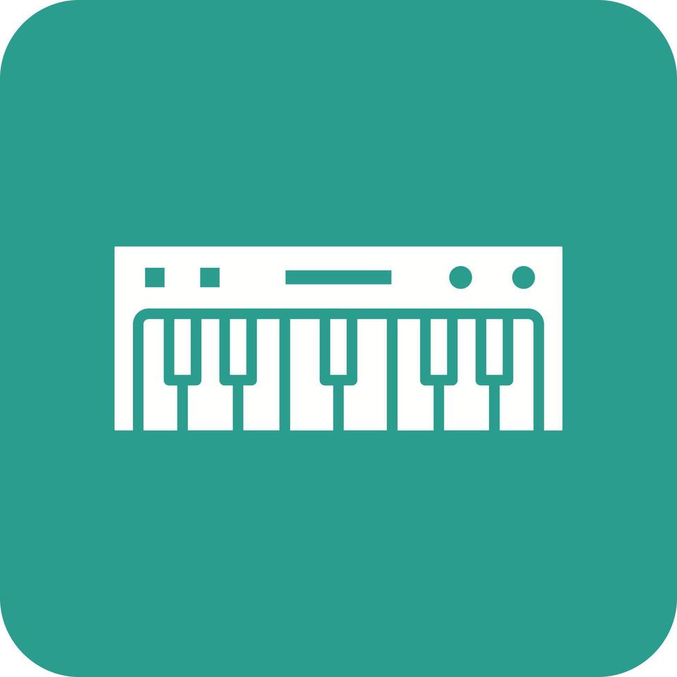 Piano keyboard Glyph Round Corner Background Icon vector